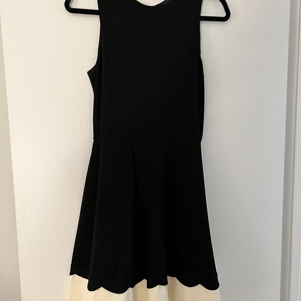 Aqua Scallop Color-Block Dress - Black & White - Size Medium 🖤 - Picture 2 of 6